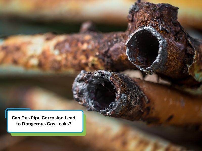 Close-up of corroded and rusty pipes, illustrating the concept of Gas pipe corrosion.