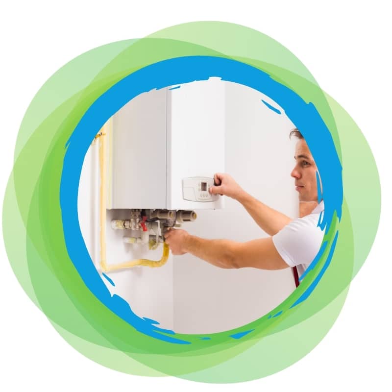 Image presents hot water maintenance