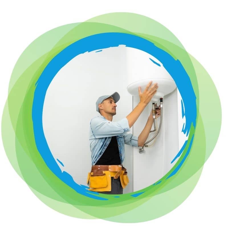 Image presents hot water tank repair service